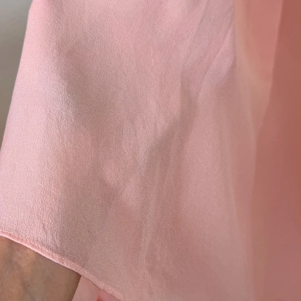 Banana Republic Silk Pleated Sheer Pastel Pink Feminine Cottagecore Skirt 14